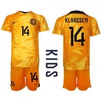 Dječji Nogometni Dres Nizozemska Davy Klaassen #14 Domaci SP 2022 Kratak Rukav (+ Kratke hlače)